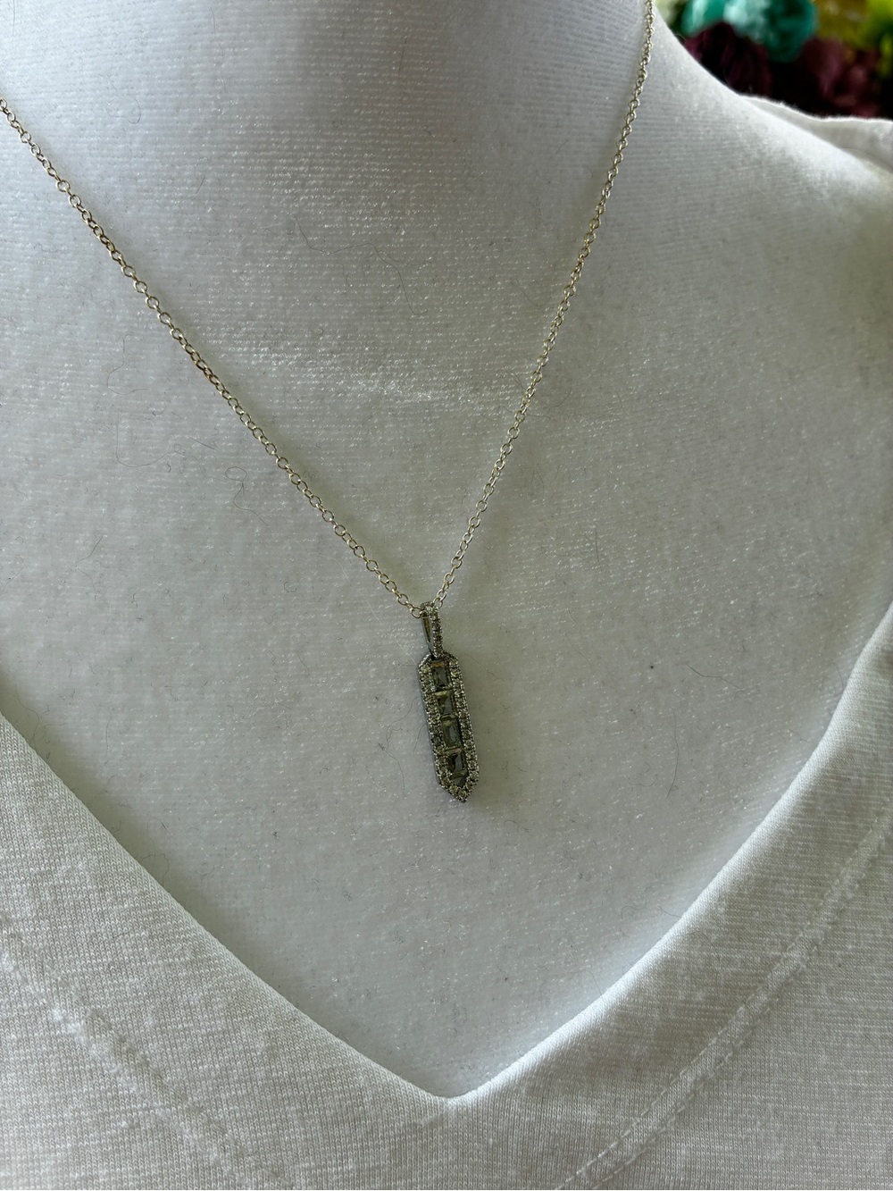 Silpada Sterling silver Crystal Bar Pendant Necklace , vintage